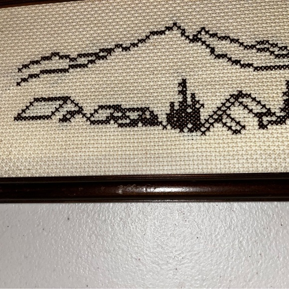Holden Village Cross Stitch Framed Picture Washington State Retreat - Picture 2 of 4
